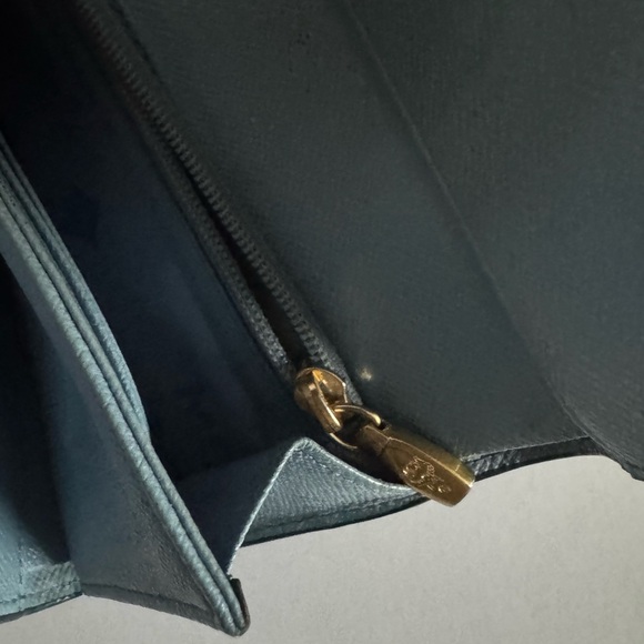 MCM Blue Studded Trifold Wallet - Picture 7 of 11